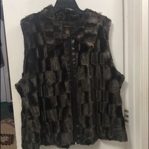 Brown fur vest